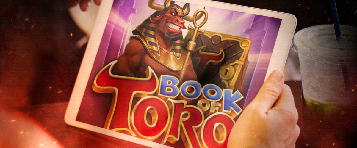 un tablet con la slot online di book of toro