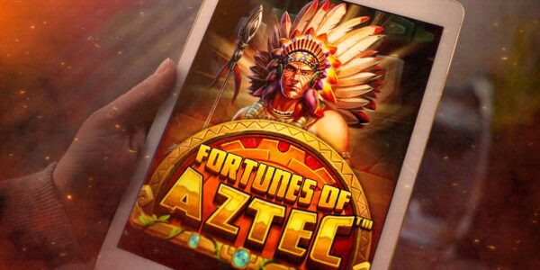un tablet che mostra la slot online di fortune of aztech