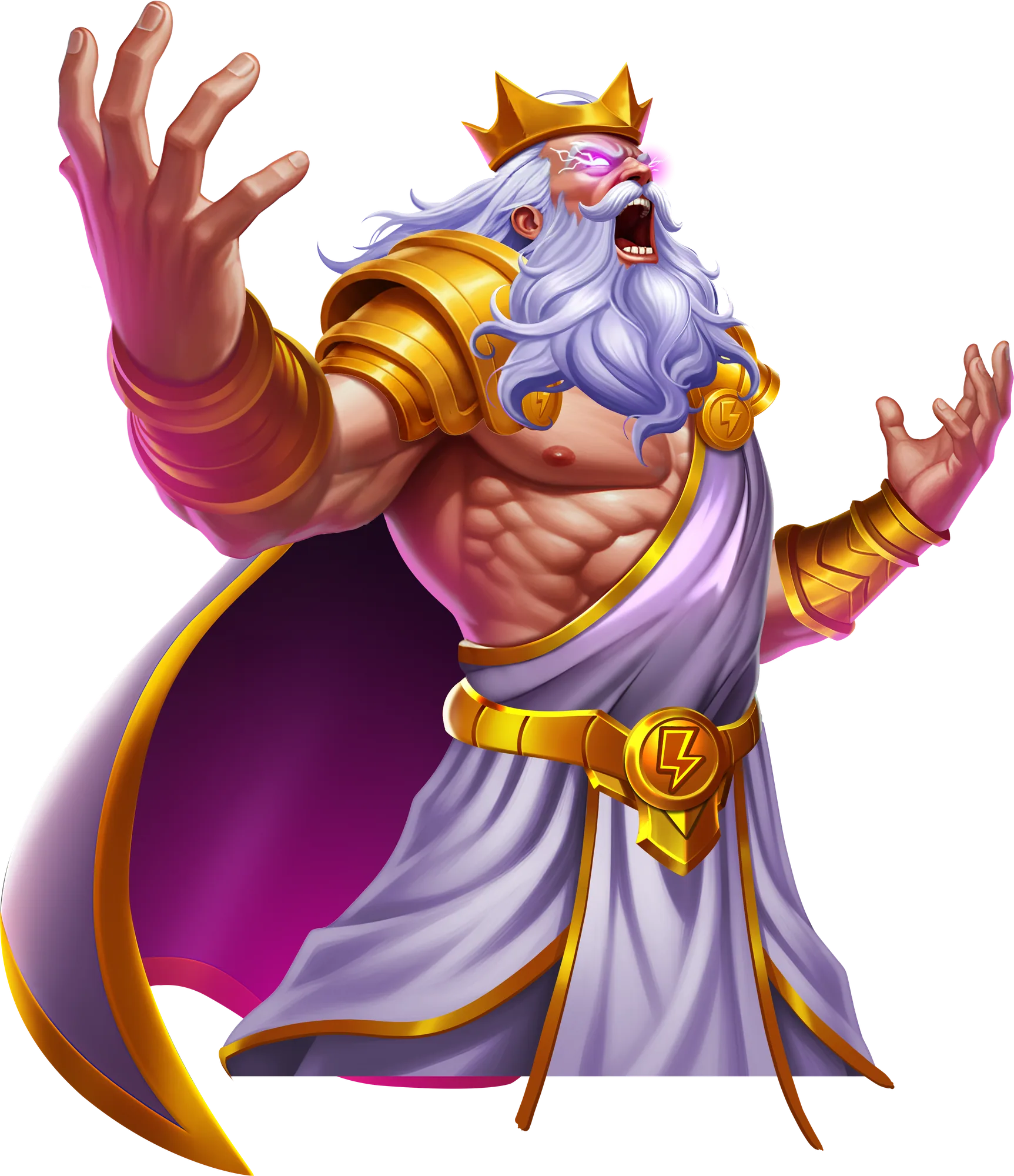 Zeus con corona e mantello nella posa principale per Alpha Gods Zeus 2